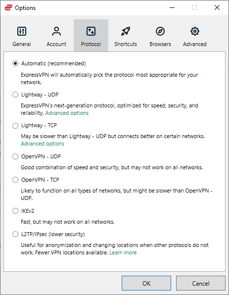 protocoles pris en charge par expressvpn
