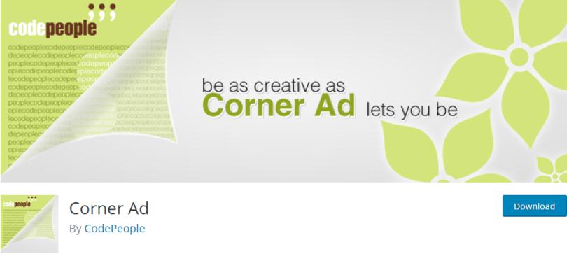 Complemento Corner Ad Free para la gestión de anuncios