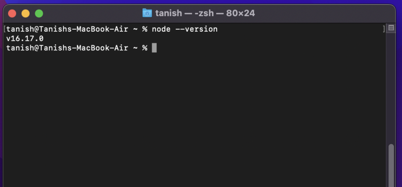 tapez le noeud --version