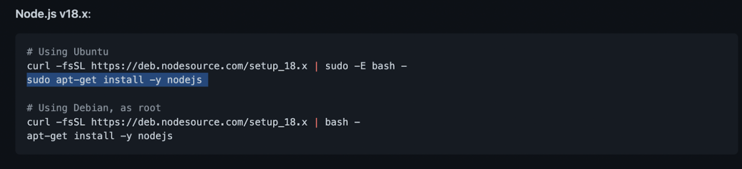 copier la deuxième ligne de code de github