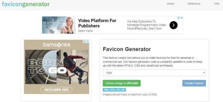 Favicongenerator.com générateur de favicons