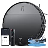 Combo de aspiradora robótica y fregona, aspiradora robótica con horario, aspiradora robot fregona 2 en 1 con WiFi/aplicación/Alexa, autocargable, delgada, ideal para suelos duros, pelo de mascotas, alfombras de pelo bajo