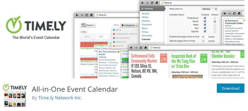 用于事件显示的多合一事件日历插件