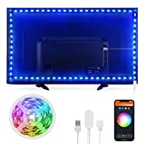 SL1 스마트 TV LED 백라이트, Alexa 및 Google 홈과 호환되는 9.2피트 스트립 조명, WiFi App_Go_Sund 제어, 음악 동기화, 30-60인치 TV용 조광 가능한 조명 스트립 변경 RGB 색상 변경, 조명 장식