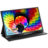 Dizüstü Bilgisayar için Taşınabilir Monitör - 1920X1080 FHD USB-C/Mini HDMI Ekran Genişletici PC MAC Telefon Xbox için 15 İnç Seyahat Monitörü, Akıllı Kapak ve Ekran Koruyucu Dahil Siyah