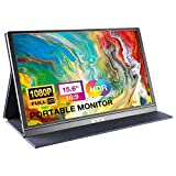 Taşınabilir Monitör - KYY 15.6 inç 1080P FHD USB-C Dizüstü Bilgisayar Monitörü HDMI Bilgisayar Ekranı HDR IPS Oyun Monitörü w/Premium Akıllı Kapak ve Hoparlörler, Dizüstü Bilgisayar için Harici Monitör Mac Telefon PS4 Xbox Anahtarı