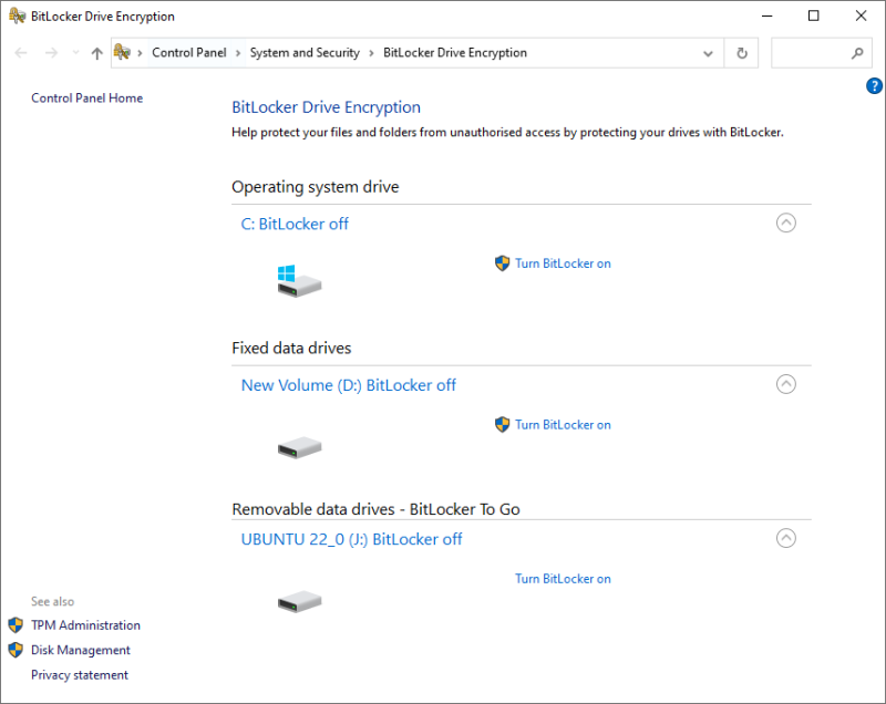 bitlocker 전체 디스크 암호화