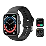 Smart Watch 2022 (fazer chamada receber/discar), 1,72 pol. HD tela de toque completo rastreador de fitness com Bluetooth chamada/texto/frequência cardíaca/SpO2/monitor de sono Kimnix Smartwatch para Android iOS Masculino Feminino (Preto)