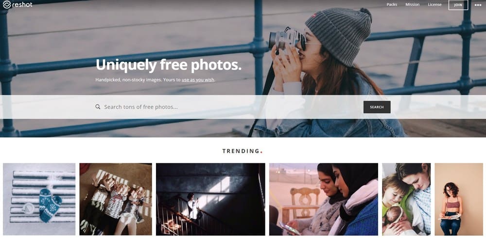 Reshot الصفحة الرئيسية