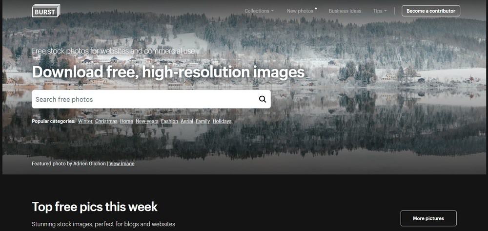 انفجر من Shopify الصفحة الرئيسية