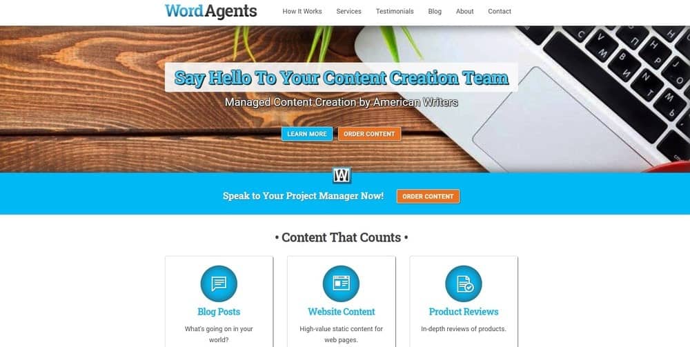 Strona główna programu Word Agents