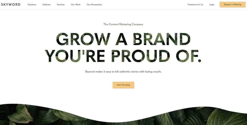 Strona główna witryny internetowej Skyword