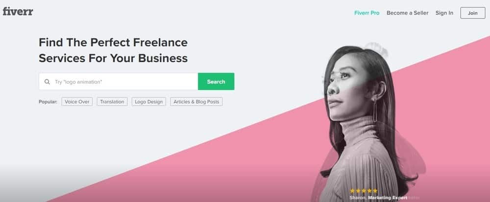 Strona główna witryny Fiverr