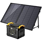 BougeRV 1100WH Power Station with 120W Lighter Portable Solar Panel, 200W入力のソーラー発電機を充電するための単結晶ソーラーパネル, Camping, Emergency用のバッテリーバックアップ