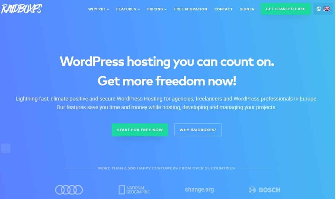 الصفحة الرئيسية لموقع Raidboxes