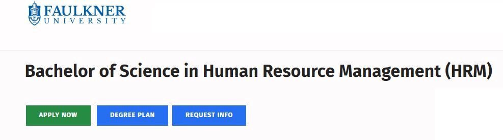 วิทยาศาสตรบัณฑิตใน HRM Faulkner University