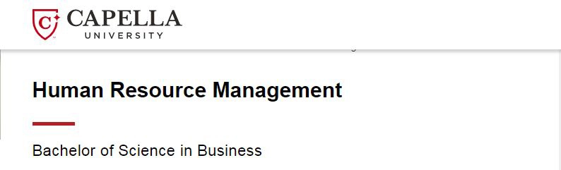 วิทยาศาสตรบัณฑิตสาขาการจัดการทรัพยากรมนุษย์มหาวิทยาลัย Capella
