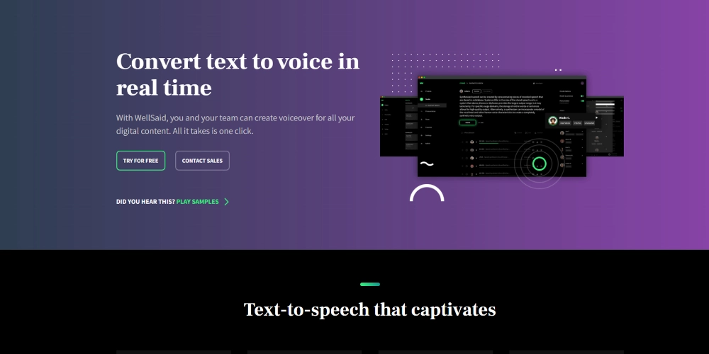 Servicios de locución de WellSaid labs