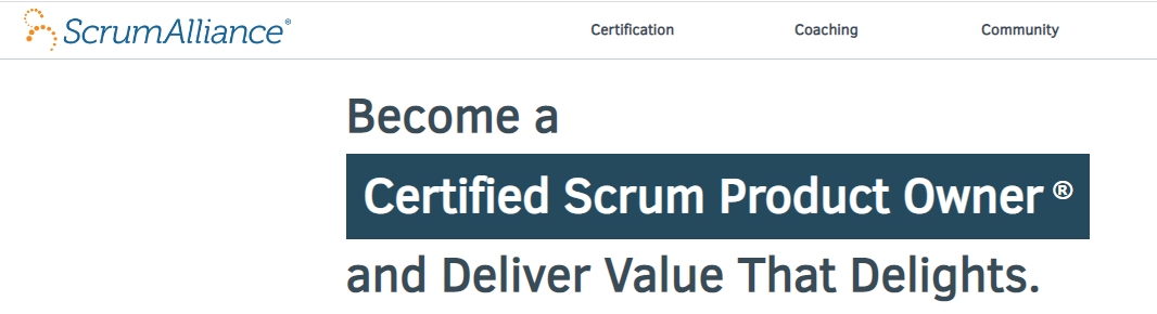 Corso Certified Scrum Product Owner (CSPO) Scrum Alliance