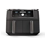 Ninja DZ401 Foodi 10 Quart 6-in-1 DualZone XL 2-Basket Air Fryer с 2 независимыми корзинами для жарки, Match Cook и Smart Finish для жарки, жарки, обезвоживания и многого другого для быстрого и легкого приготовления пищи для всей семьи, серый