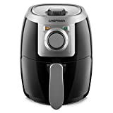 CHEFMAN Small, Compact Air Fryer Healthy Cooking, 2 Qt, с антипригарным покрытием, удобный и регулируемый контроль температуры с 60-минутным таймером и автоматическим отключением, безопасная корзина для посудомоечной машины, BPA - бесплатно, черный