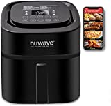 NUWAVE Brio 6-in-1Air Fryer Combo, 8-Qt X-Large Size, Power 1800W - 3 настройки мощности 700, 1500 и 1800, антипригарная подставка для циркуляции воздуха и антикоррозийная двусторонняя стойка из нержавеющей стали в комплекте