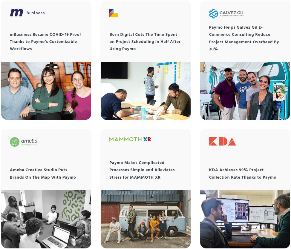 Principais empresas que usam Paymo