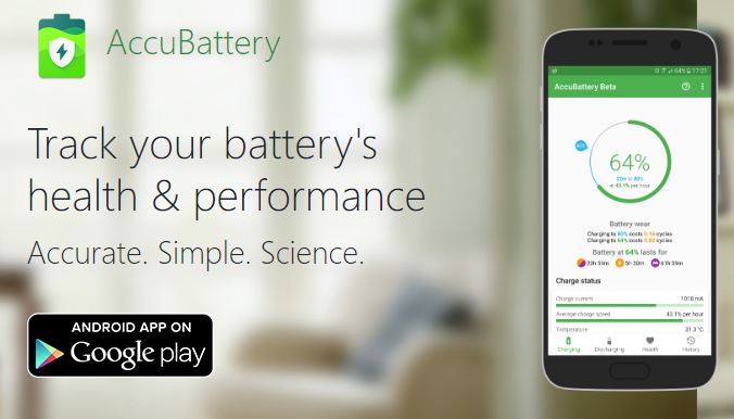 como verificar a saúde da bateria do Android Accu​Battery