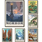 13 pçs Viagem Cartaz de Arte de Parede Paisagem da Terra Média Pintura Nórdica Decoração da Natureza Sem Moldura 11,6 x 16,5 pol. x 13 pçs