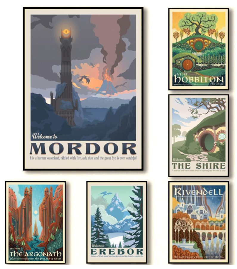 13pcs-Voyage-Middle-Earth-Landscape-Wall-Art-Poster