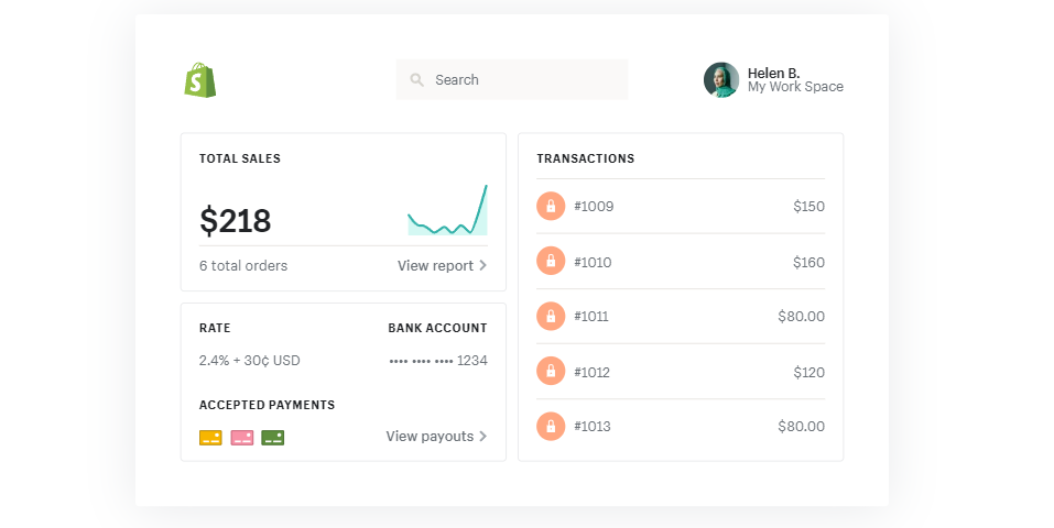 Shopify Инструменты для коммерции управляют бизнесом