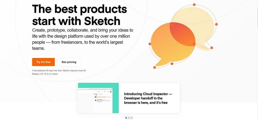 لقطة شاشة لأداة برنامج مصمم دبوس Sketch.