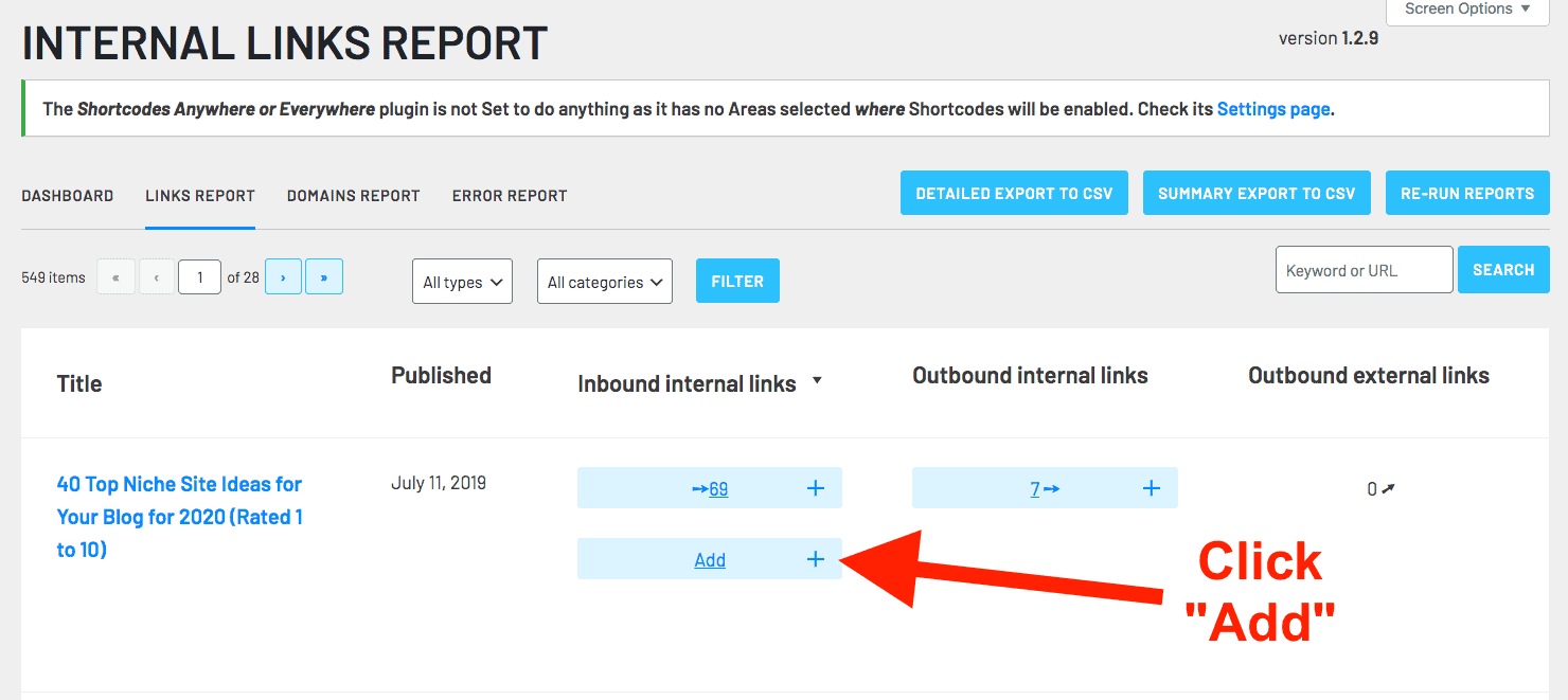 Mevcut gönderilere bağlantılar ekleyin
