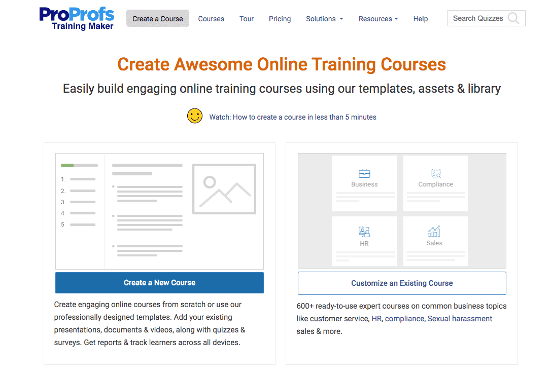 Software de treinamento ProProfs