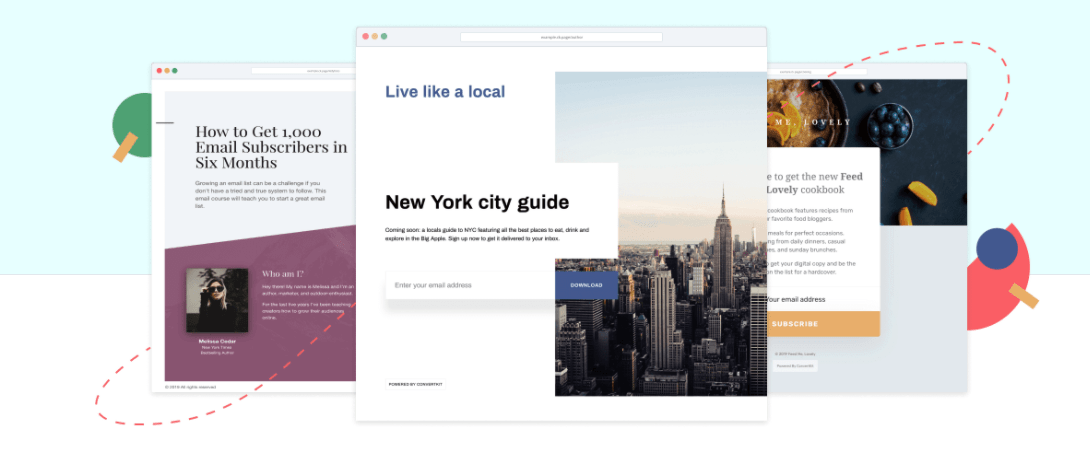 Pagina di destinazione di Convertkit