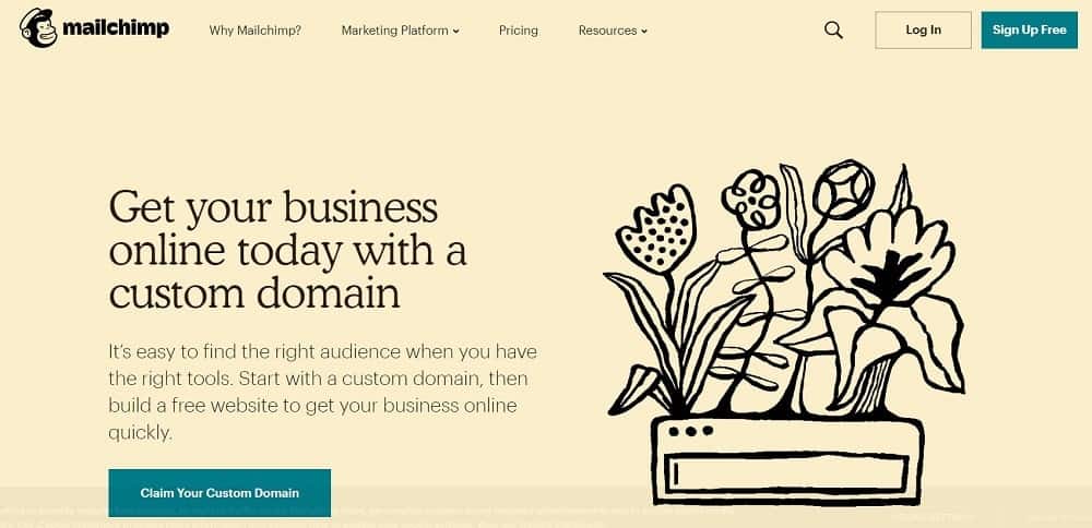 Screenshot del software di email marketing di Mailchimp.