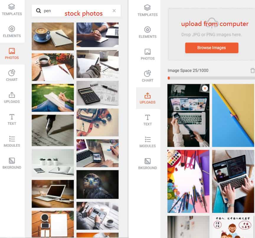 Questo è uno screenshot del miglioramento delle foto in Designcap.