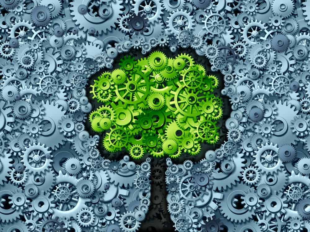 齿轮图标形成一棵树。