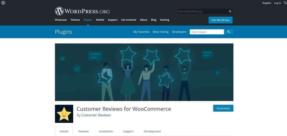 สกรีนช็อตของรีวิวจากลูกค้าสำหรับปลั๊กอินตรวจสอบผลิตภัณฑ์ WooCommerce สำหรับหน้าแรกของสคีมาและการให้คะแนน