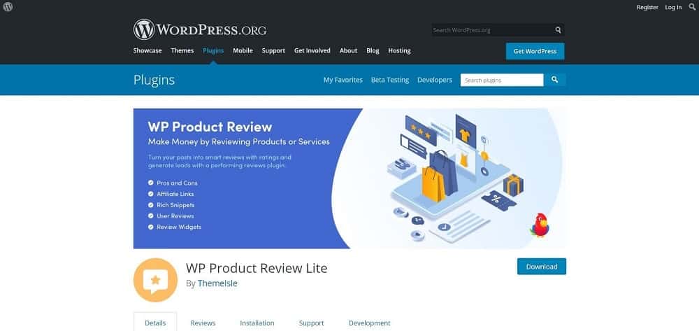 ภาพหน้าจอของปลั๊กอินตรวจสอบผลิตภัณฑ์ WP Product Review Lite สำหรับหน้าแรกของสคีมาและการให้คะแนน