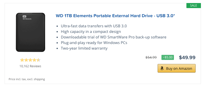AAWP Amazon アフィリエイト プラグインの商品ボックスの例