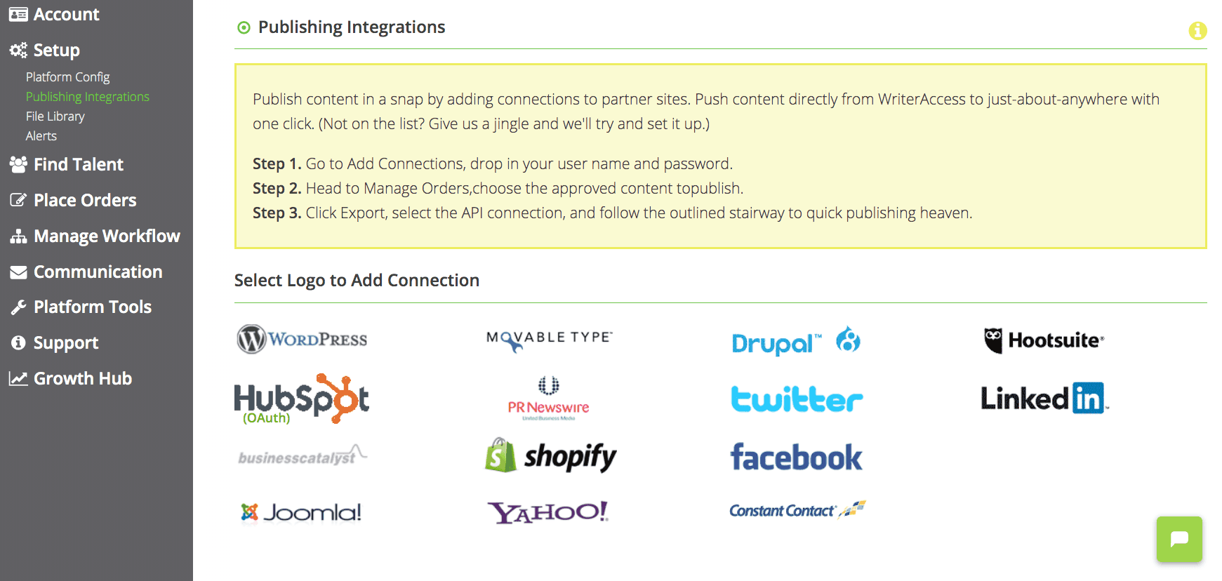 Integrazioni editoriali di WriterAccess