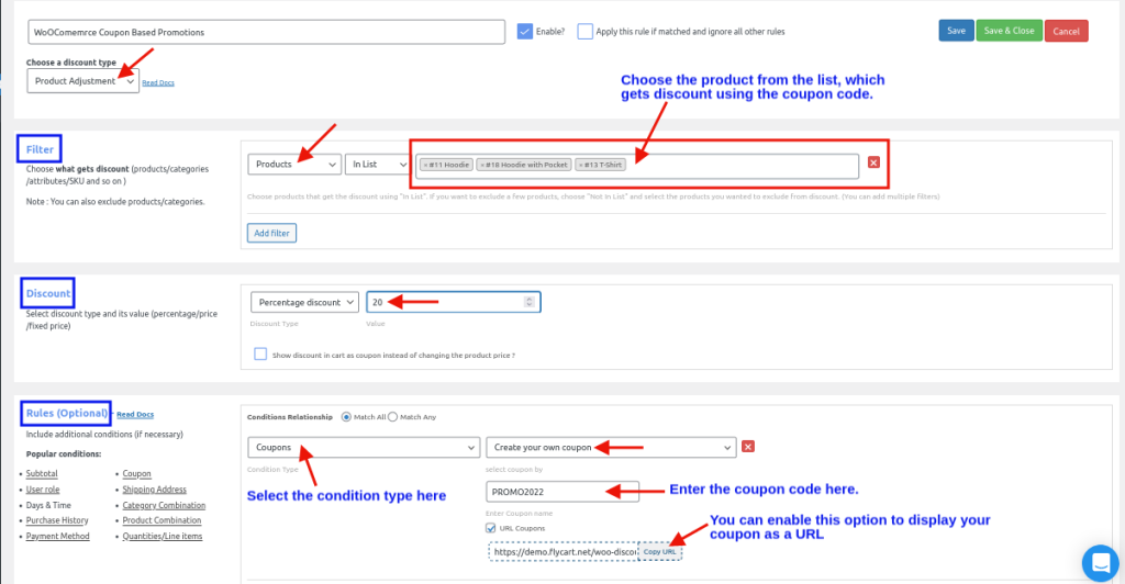 listeden ürün seçin