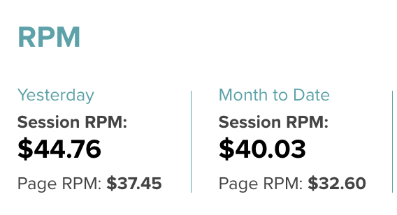 Mediavine 광고 rpm 스크린샷