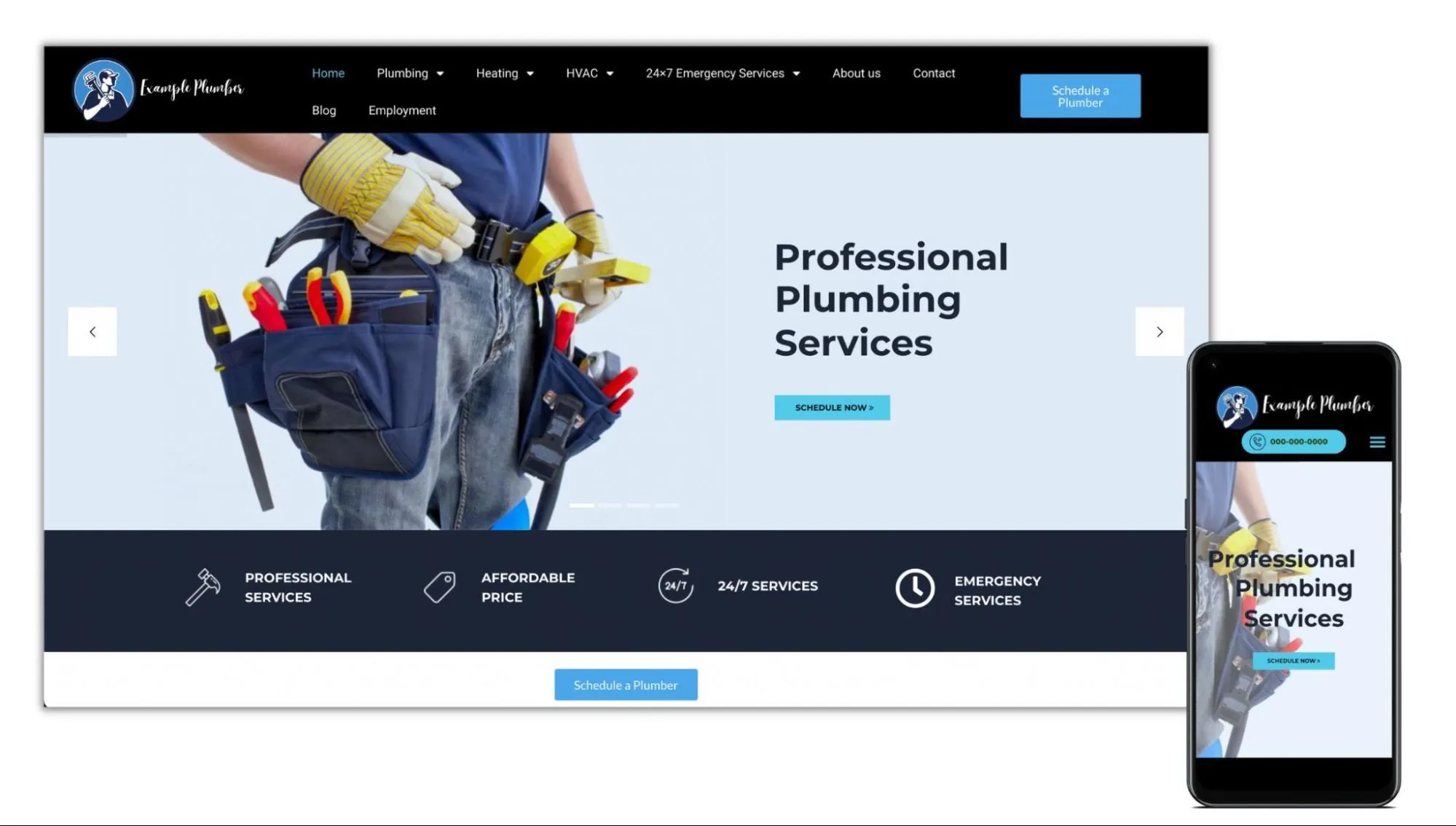 Пример адаптивного сайта сантехники