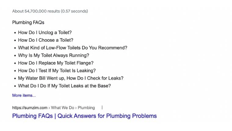 Фрагмент часто задаваемых вопросов из поисковой выдачи Google