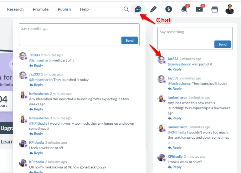 Assistance par chat pour les affiliés riches