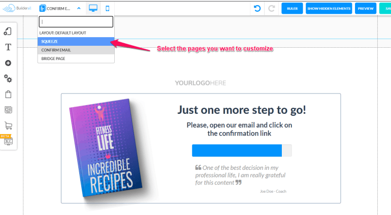 Создание воронки продаж Builder Canvas