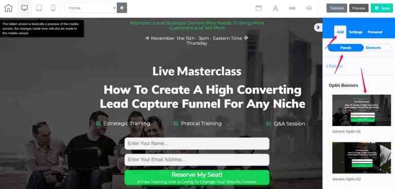 Как настроить страницы optin в builderall