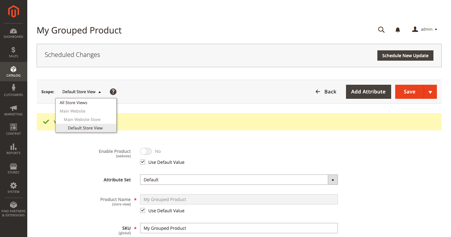 Magento 2 gruppiertes Produkt3